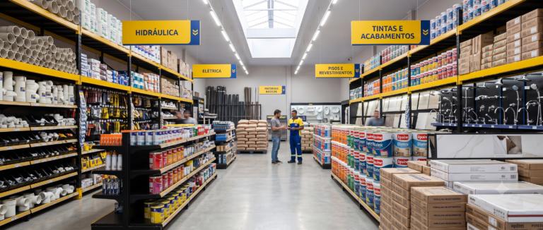 Interior de uma loja Realeza Materiais de Construção